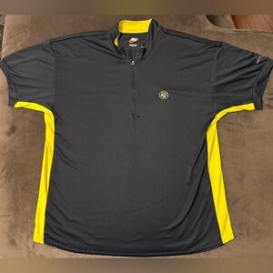 Vintage 90s Nike Town 1/4 Zip Shirt Men 2XL Black Dri-Fit Cycling Stretch USA